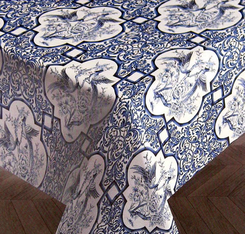 Blue and White Chinoiserie Table Cloths