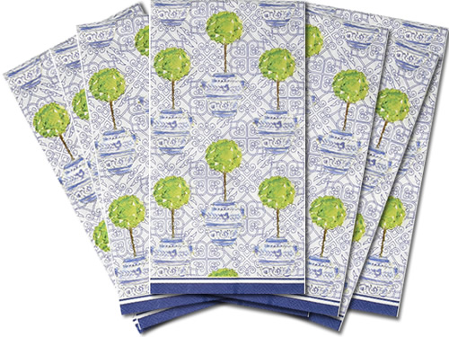 Topiary Tree in a Chinoiserie Pot Guest Towels from Boston International Rosanne Beck Collections