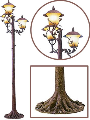 Kalco 9179PD Ponderosa Anchor Base Post with 9173PD Ponderosa 3-Light Lantern Head