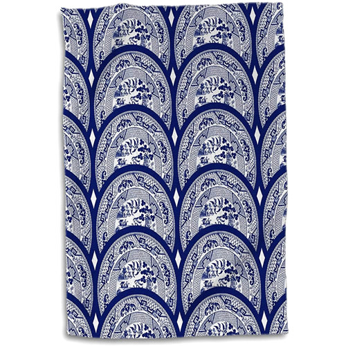 3dRose Blue Willow Plates Hand Towel