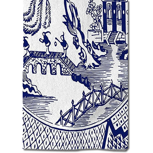 3dRose Blue Willow Pattern Hand Towel on towel bar