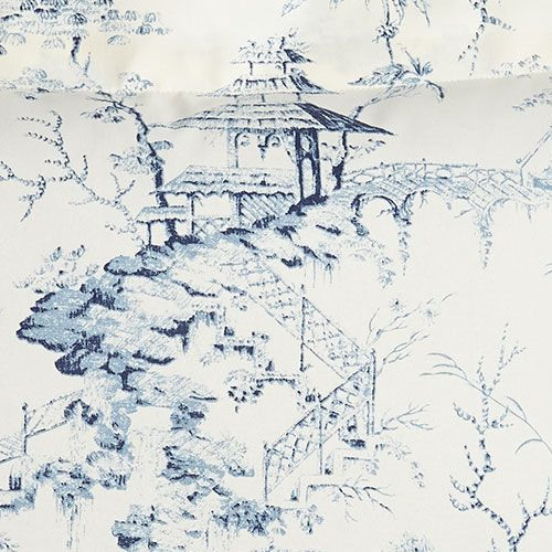 Sherry Kline Home Chinoiserie Pagoda Toile Fabric