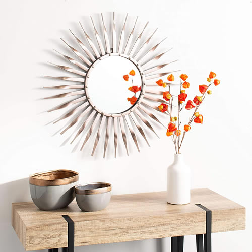 Safavieh Home MRR1001A Marlene Rose Gold Sunburst 28-inch Decorative Accent Mirror