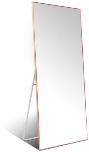 Hans & Alice Rose Gold Free Standing Full Length Floor Mirror