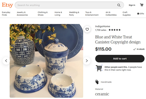 Indigo Home Blue and White Treat Canister Set on Etsy