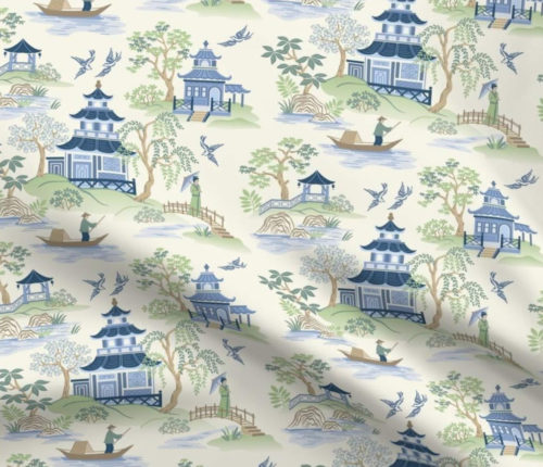 Spoonflower Chinoiserie Toile