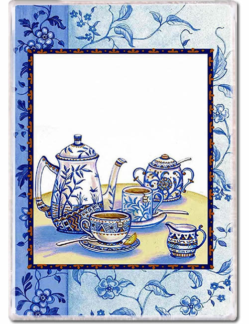 Blue Willow Teapot Fridge Magnet