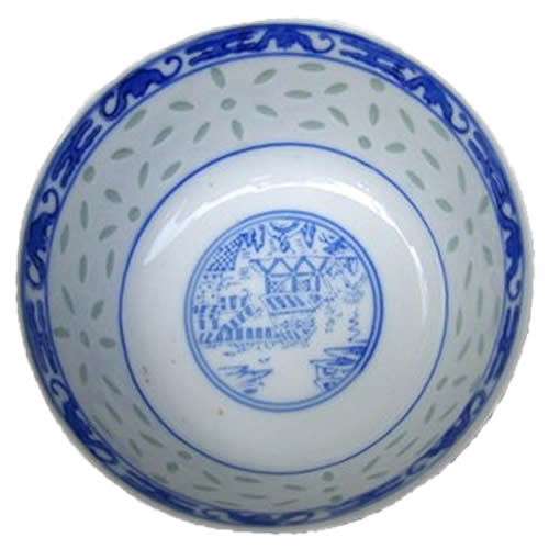 Rice Pattern China with Landscape similar to Blue Willow China