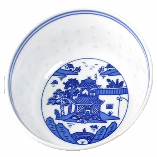 Rice Pattern China with Landscape similar to Blue Willow China