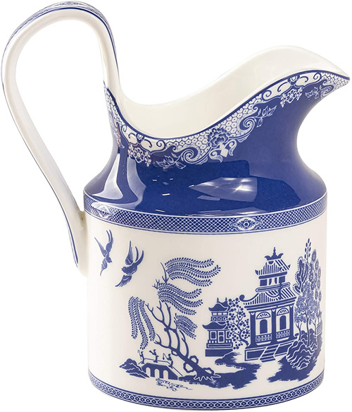 Grace Teaware Bone China Blue Willow Creamer Pitcher