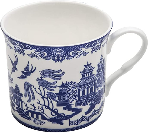 Grace Teaware Blue Willow Bone China 10-Ounce Coffee or Tea Mug