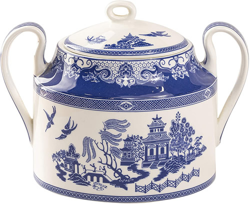 Grace Teaware Bone China Blue Willow Sugar Bowl