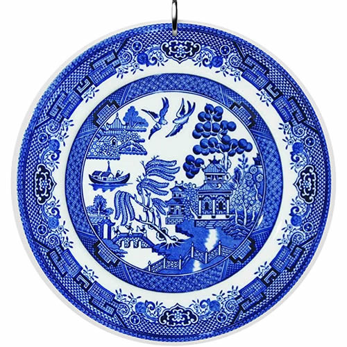 Gotham Decor Blue Willow Plate Fan Pull Ornament