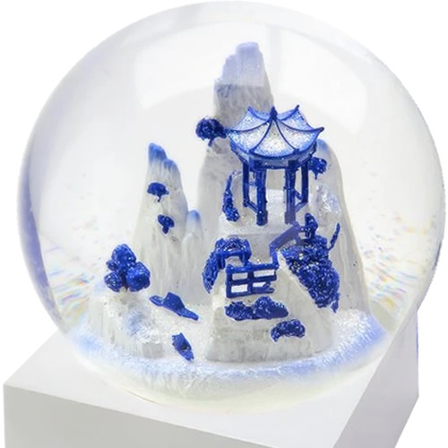 Blue Willow Snow Globe Cool Snow Globes Liz Ross and David Westby