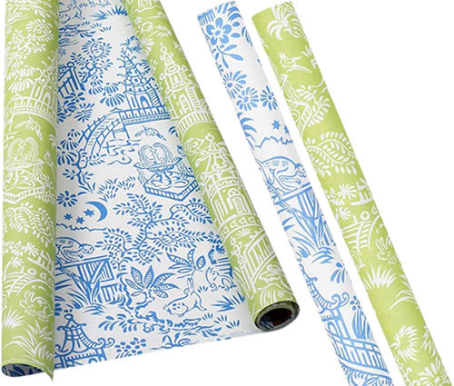 Caspari Pagoda Toile Wrapping Paper