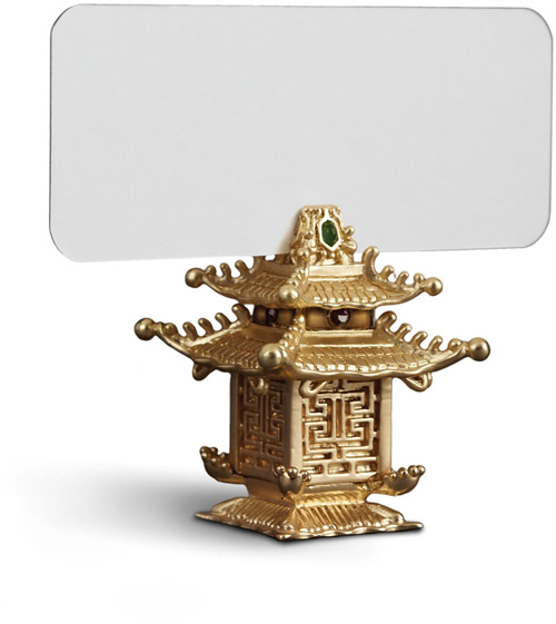 L'Objet PCH6501 Gold Pagoda Place Card Holder