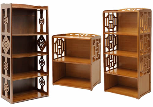 Bamboo Shelves with Lattice Sides