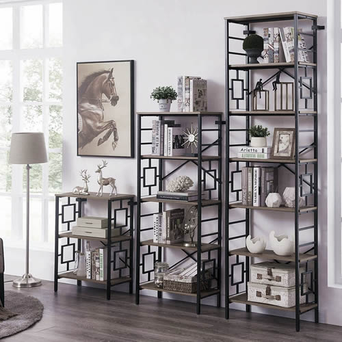 Metal Open Display Shelves with Lattice Sides 