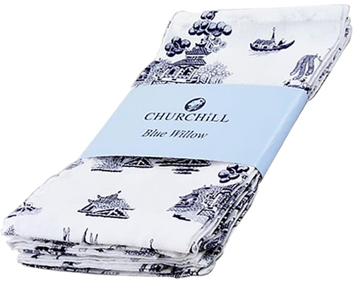 Churchill Blue Willow Cotton Napkins