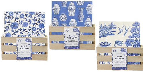 Two’s Company Blue Willow Eco-Friendly Reusable Kitchen Cloths