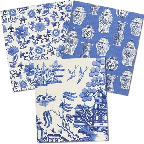 Two’s Company Blue Willow Eco-Friendly Reusable Kitchen Cloths