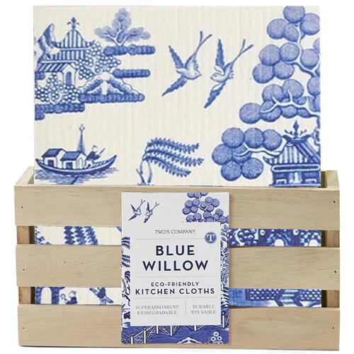 Two’s Company Blue Willow Eco-Friendly Reusable Kitchen Cloths