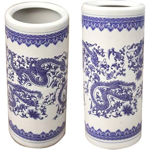 Blue and White Dragon Umbrella Stands