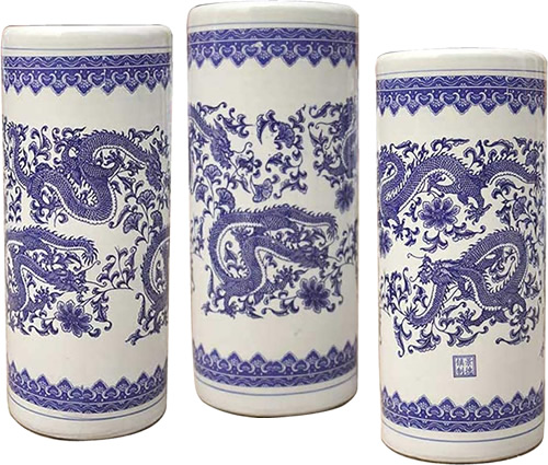 Blue and White Dragon Umbrella Stands