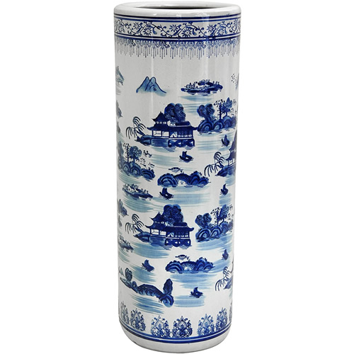 Blue Willow Pagoda Umbrella Stand