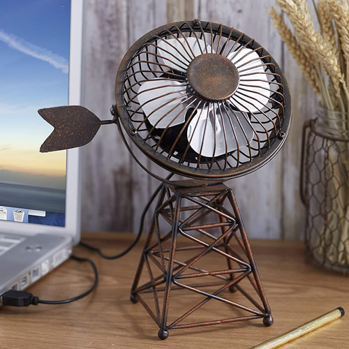 Lakeside Collection Small Windmill Desktop Fan