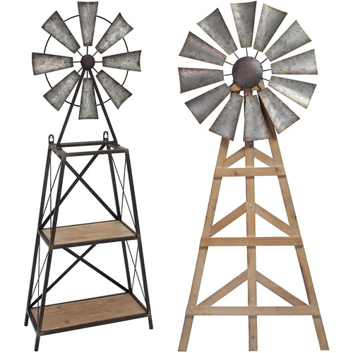 Sagebrook Home Windmill Shelf and Wall Decor