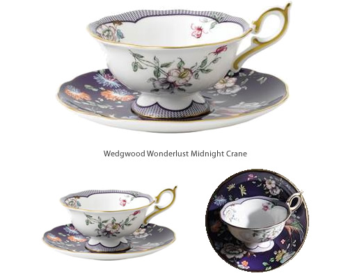 Wedgwood Wonderlust Midnight Crane Tea Cup and Saucer