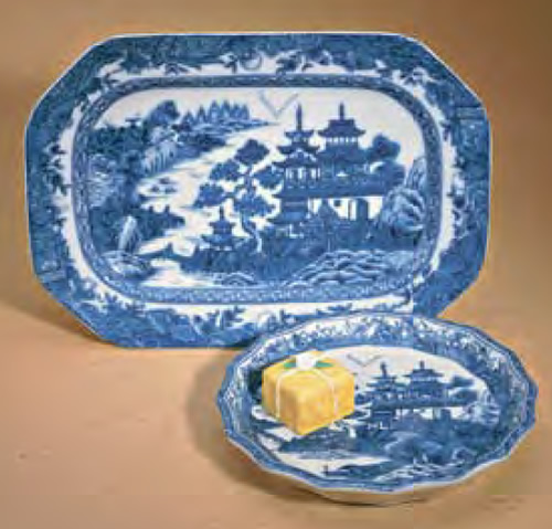 Mottahedeh Blue Canton Cookie Plate and Candy Dish