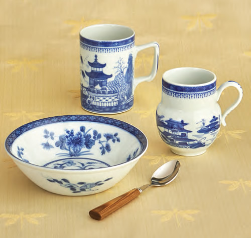 Mottahedeh Blue Canton Mug , Shang Mug, Cereal Bowl