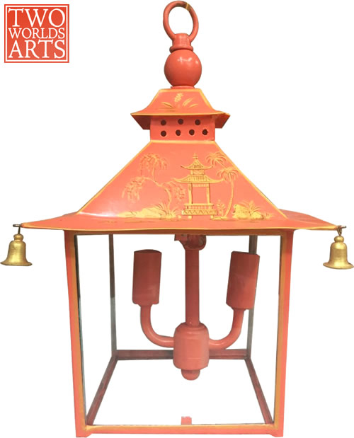 Two World Arts LCD2431 Red and Gold Pagoda Lantern