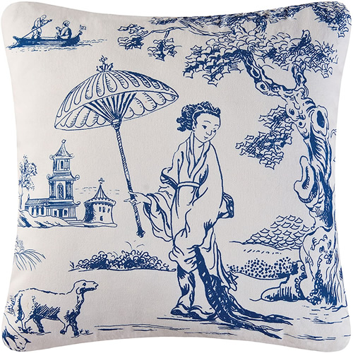 Colonial Williamsburg Foundation Hampstead Toile Geisha Pillow