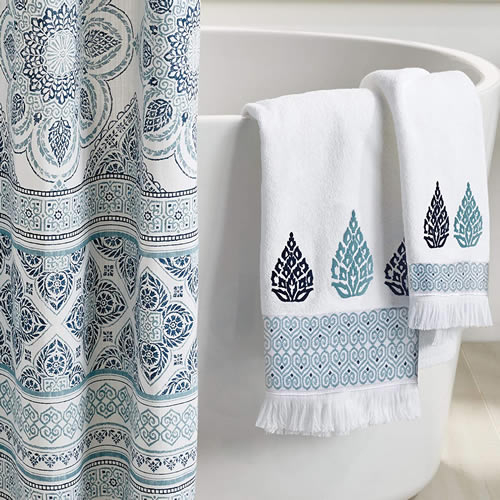 Peri Home Capri Medallion Towels and Shower Curtain