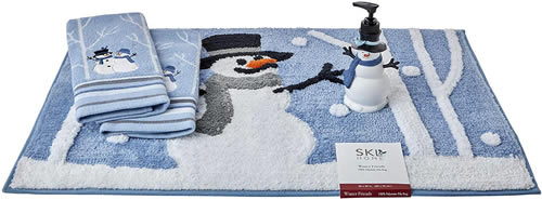 SKL HOME by Saturday Knight Ltd. Winter Friends Half Bath Splash Box Set Includes Lotion/Soap Dispenser, Rug, 2 Hand Towels 