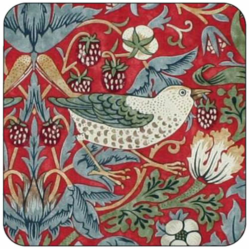 Pimpernel Morris & Co Strawberry Thief Coaster in Red