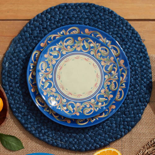 Pfaltzgraff Villa Della Luna Blue Melamine Plates