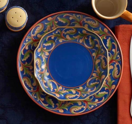 Pfaltzgraff Villa Della Luna Blue Stoneware and Melamine Dinnerware ...