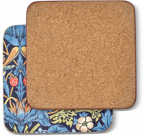 Pimpernel Morris & Co Strawberry Thief Coasters and Placemats have cork backing