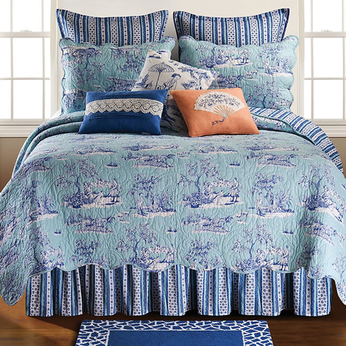 Colonial Williamsburg Hampstead Chinoiserie Toile Bedding Set