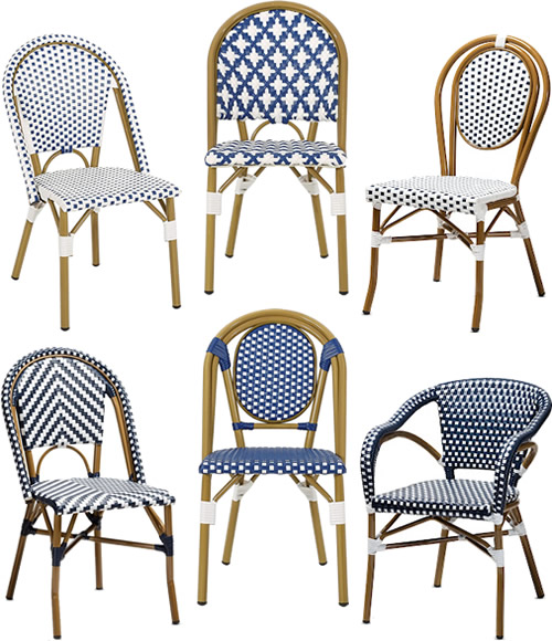 Blue and White French Bistro Chairs my design42