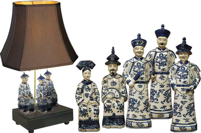 Blue and White China Figurines