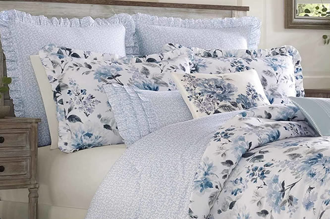 Laura Ashley Chloe Blue and White Bedding and Coordinates
