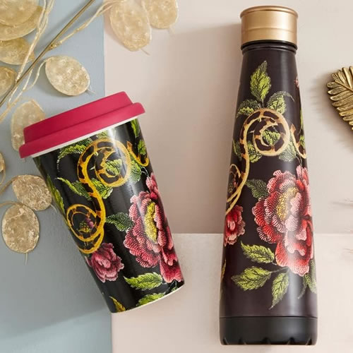 Spode Creatures of Curiosity 10-Ounce Travel Mug with Lid, Tumbler for  Coffee and Tea, Dishwasher and Microwave Safe, Dark Floral Motif