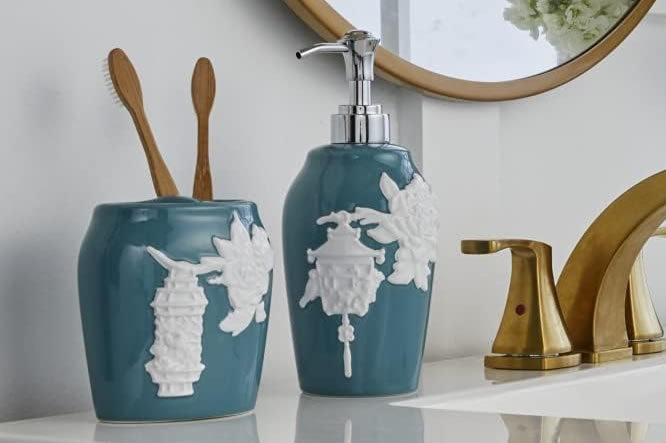 Vern Yip’s Floral Lanterns Asian Influence Bath Collection