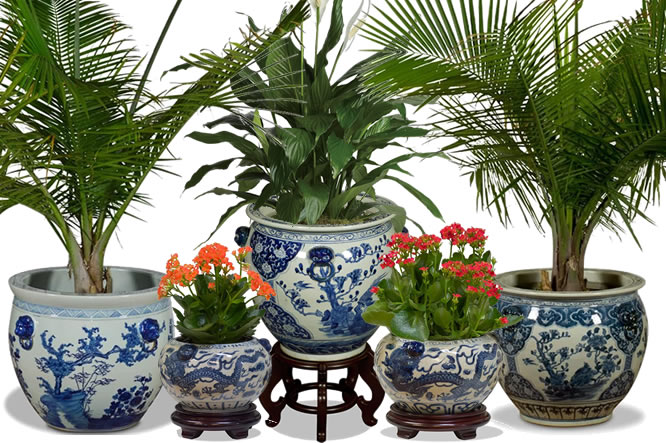 China Furniture Blue and White Porcelain Chinese Planters