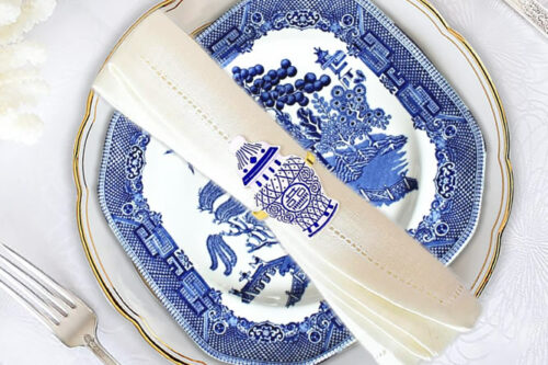Blue and White Ginger Jar Napkin Ring